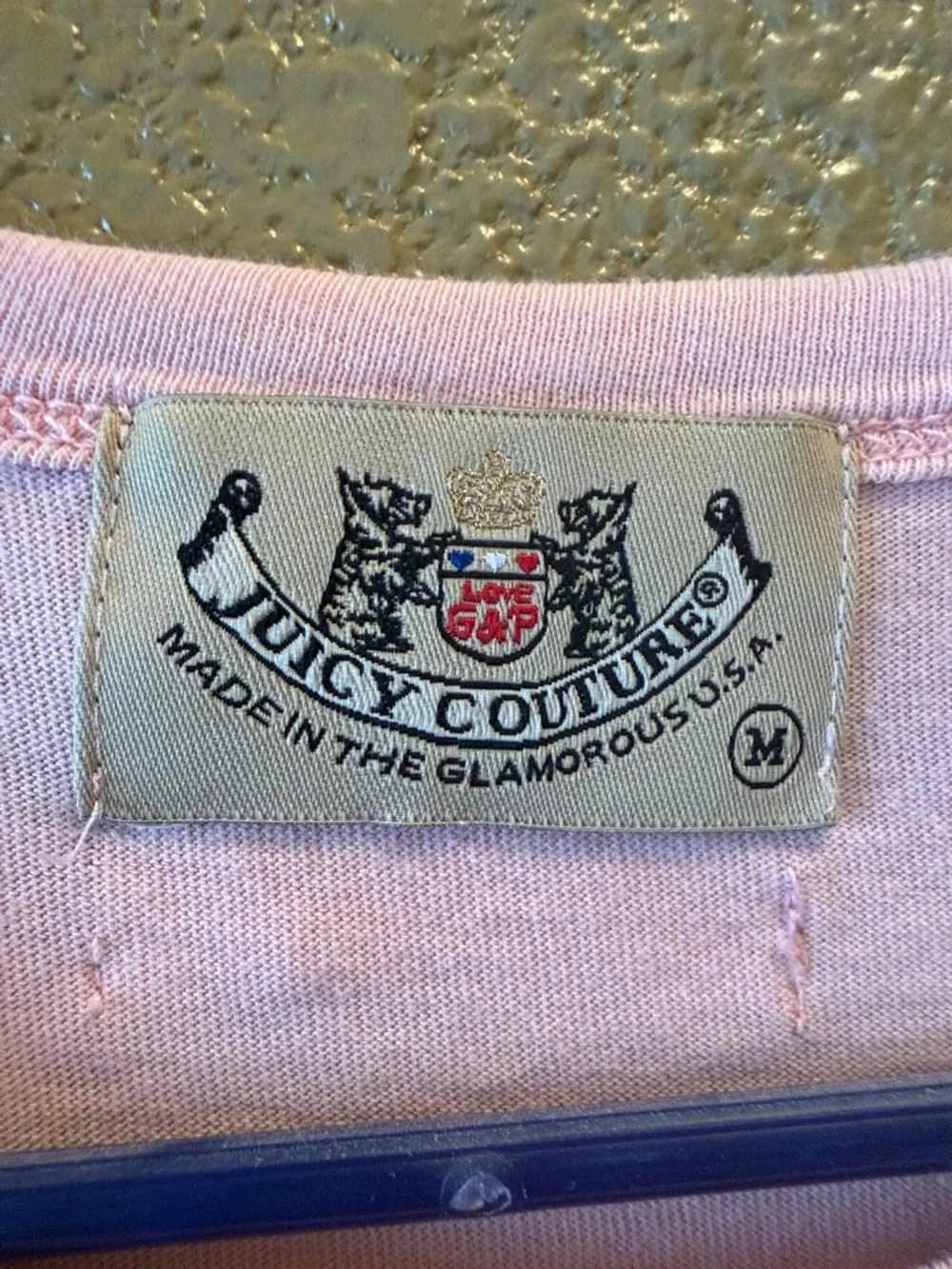 Juicy Couture Light Pink Tee with Black & Pink 'COUTURE HAPPENS' Graphic - Picture 2 of 2